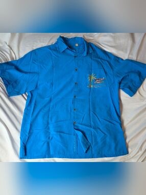 Spicy Tuna Short-Sleeve Button-Down Shirt Catch Of The Day Size XL